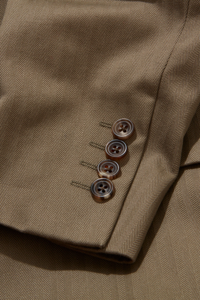 Olive Marine Corp Cotton Herringbone Jacket