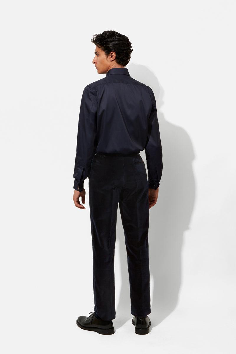 Evening Trousers Navy Velvet