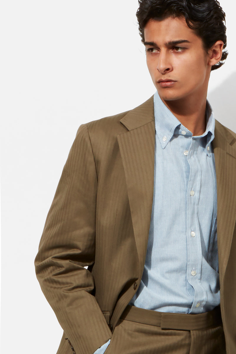 Olive Marine Corp Cotton Herringbone Jacket