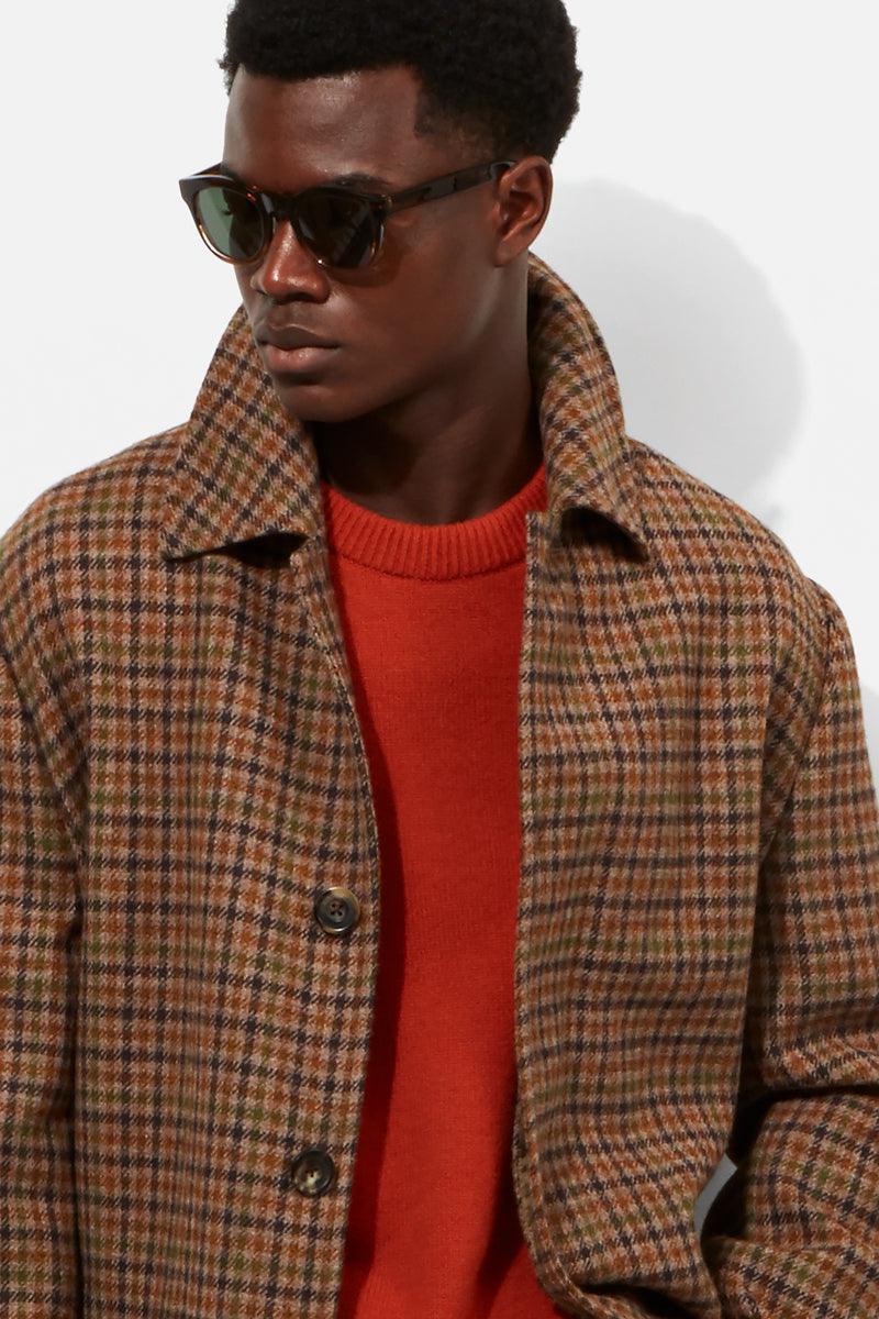 Camel check coat sale