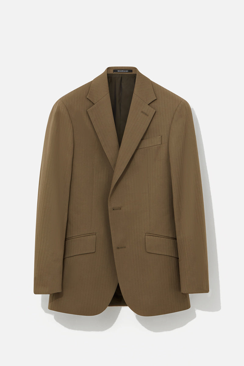 Olive Marine Corp Cotton Herringbone Jacket