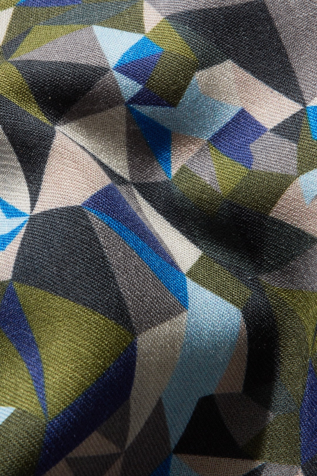 Scarf - Navy & Olive Camo Silk & Cashmere