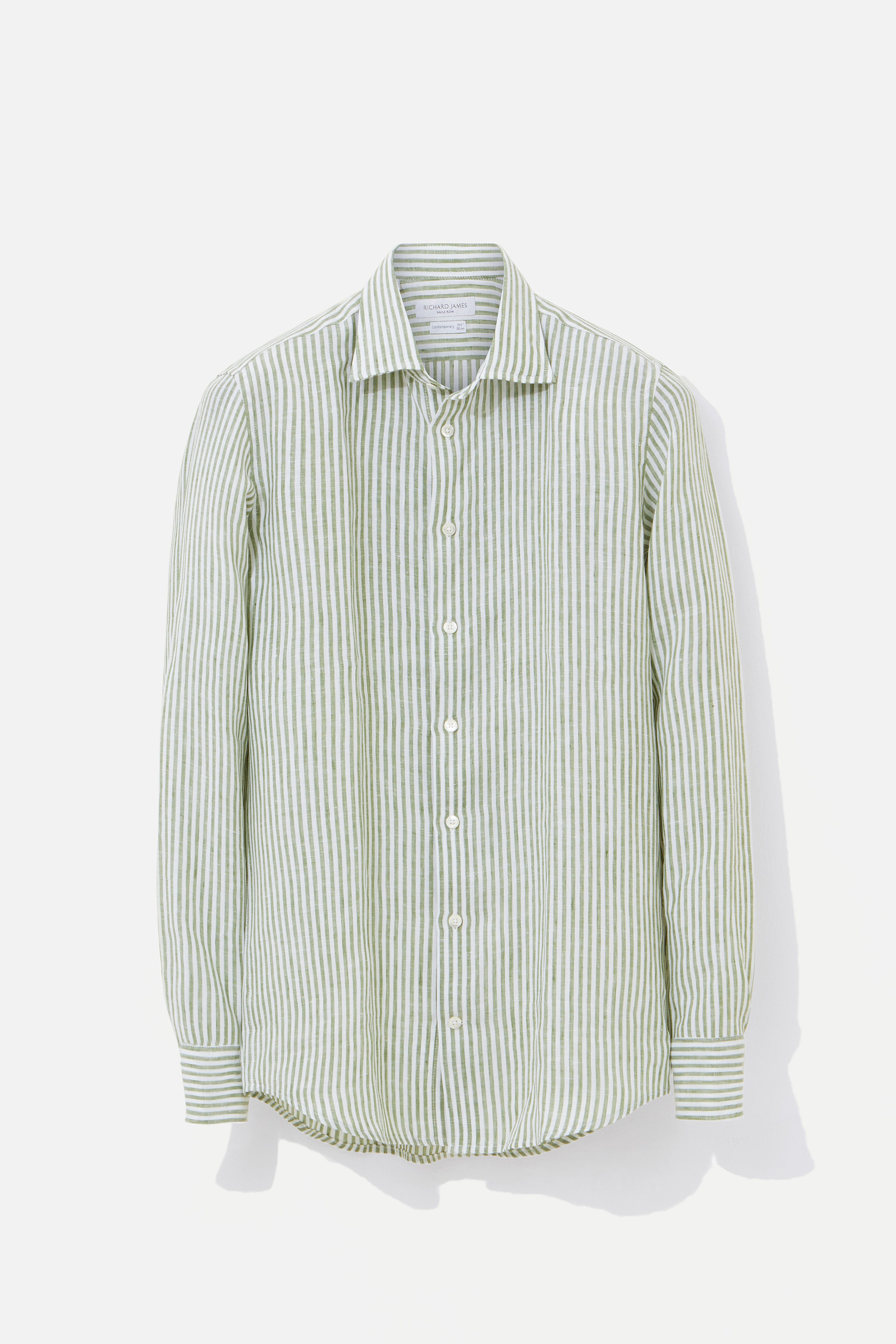 Stripe Linen Contemporary Fit Shirt