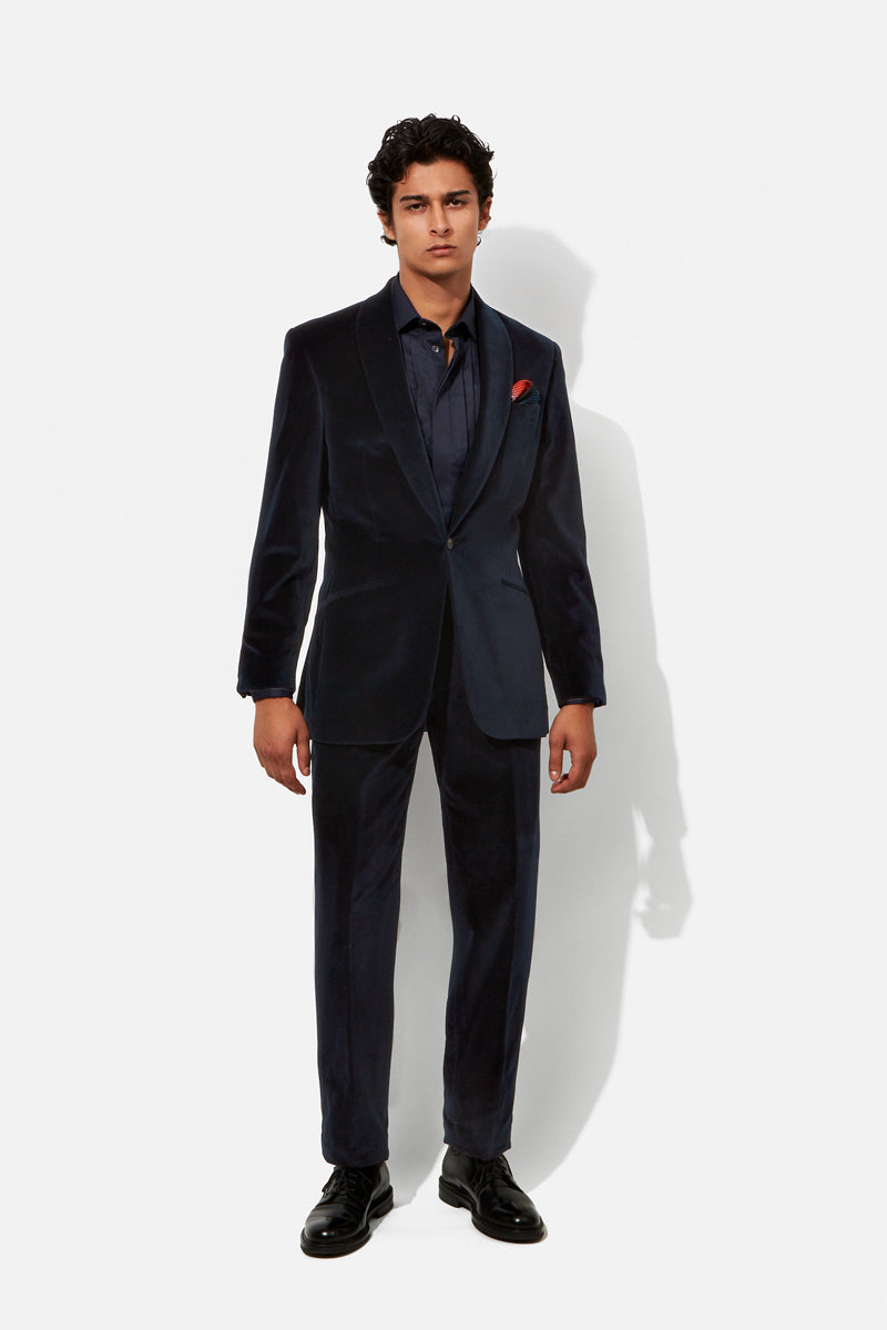 Evening Suit - Navy Velvet