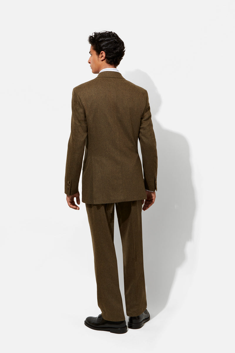 Hepworth Suit - Olive Wool & Cashmere Flannel