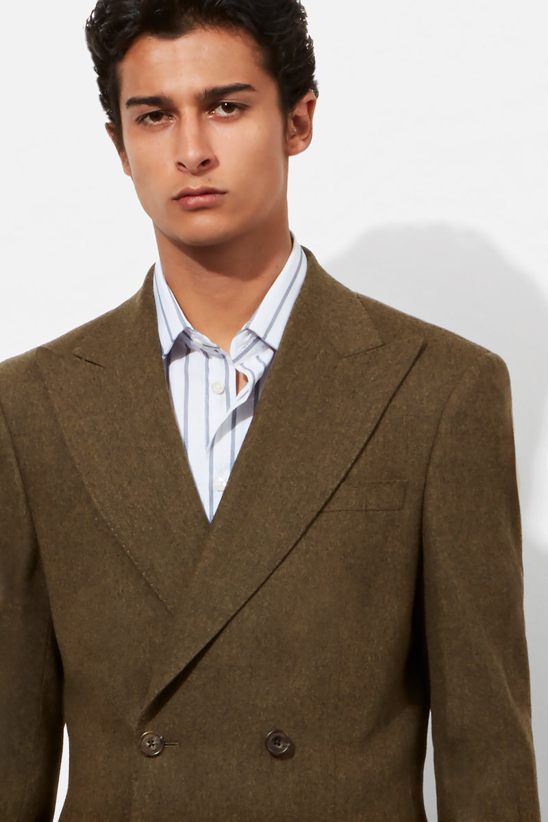 Hepworth Suit - Olive Wool & Cashmere Flannel