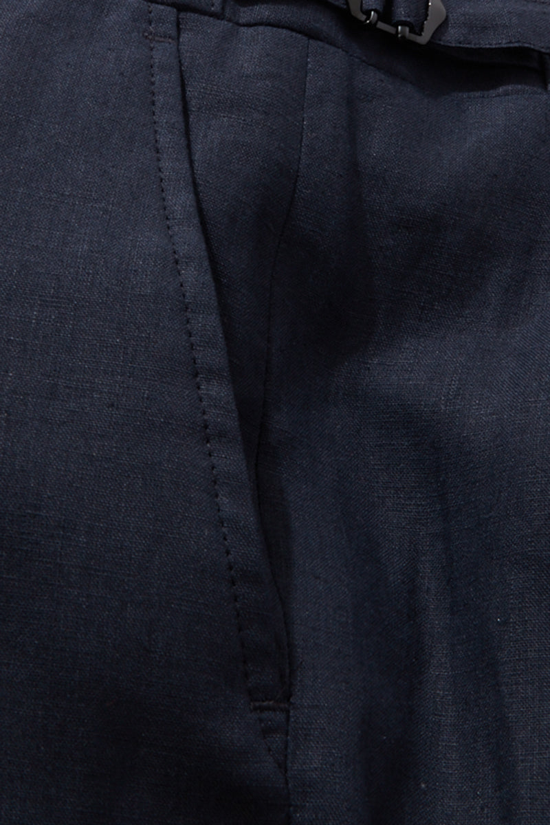 Navy Two-Button Linen Suit