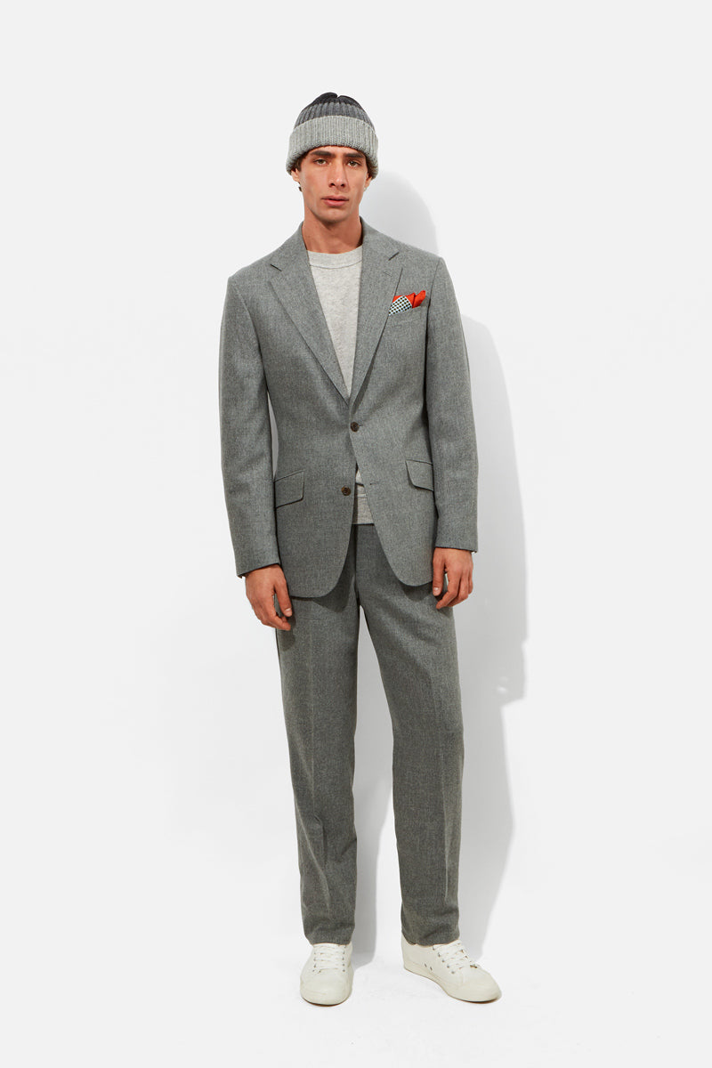 Chapman Suit - Mid Grey Wool & Cashmere Flannel