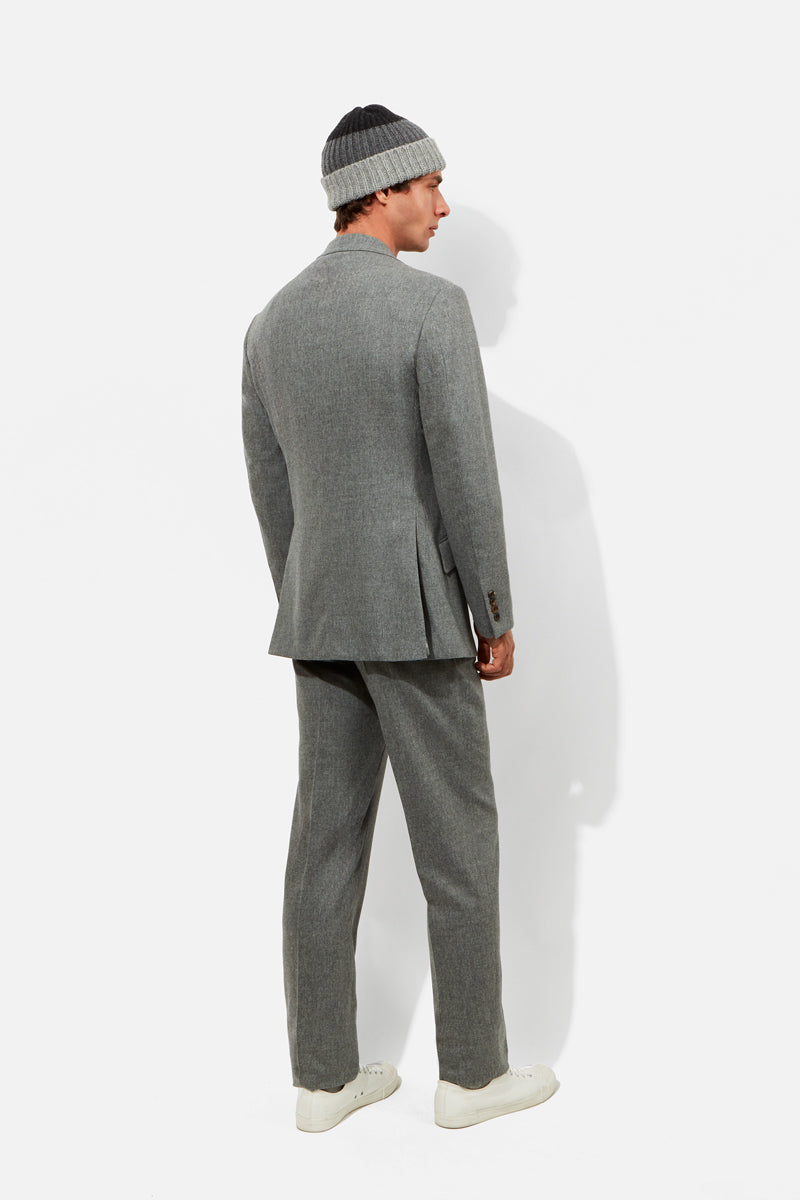 Chapman Suit - Mid Grey Wool & Cashmere Flannel