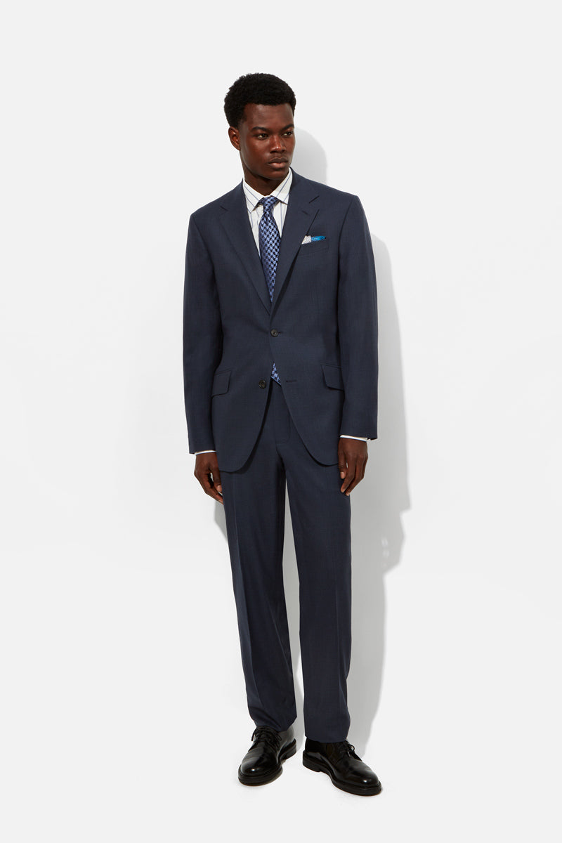 Chapman Suit - Navy Wool Micro Check