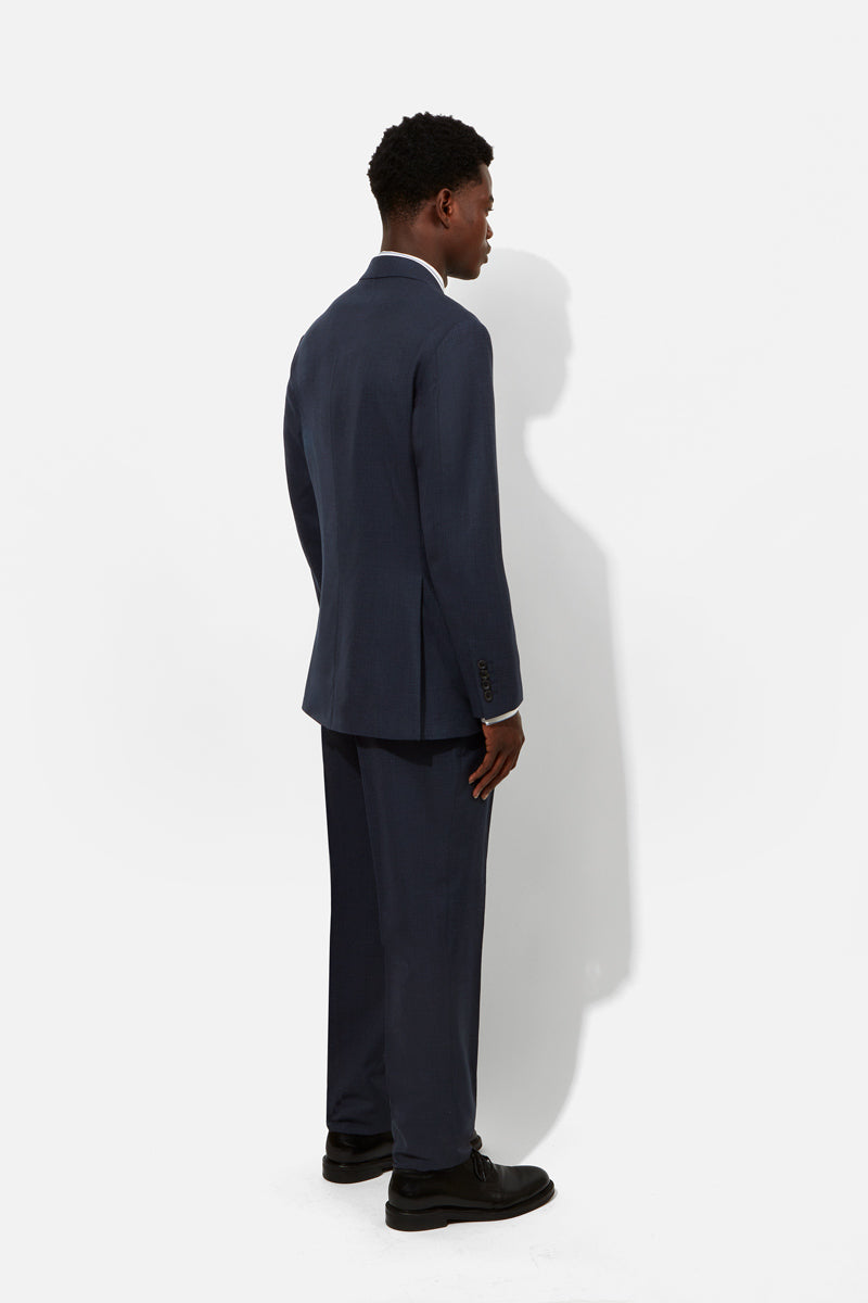 Chapman Suit - Navy Wool Micro Check