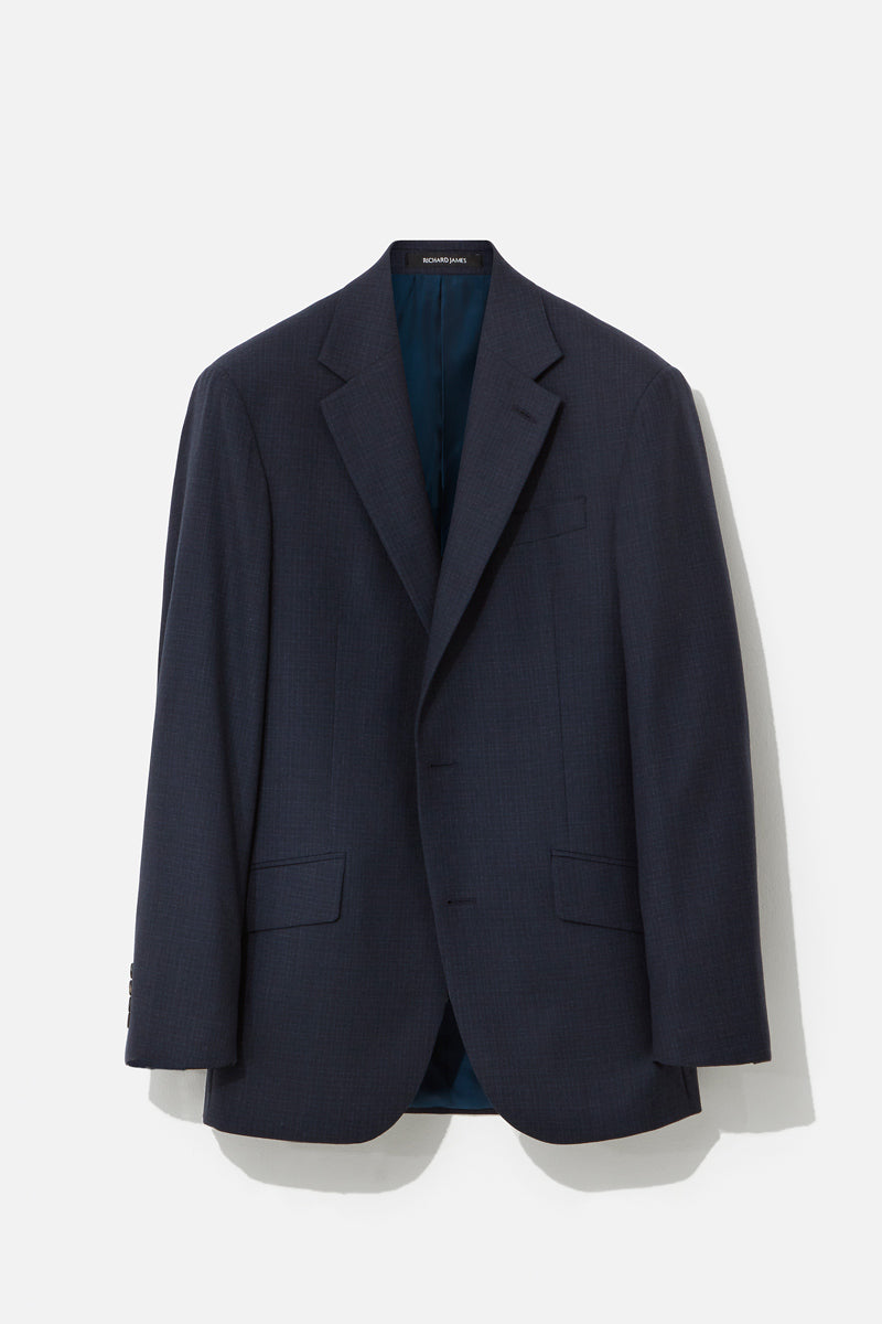 Chapman Suit - Navy Wool Micro Check