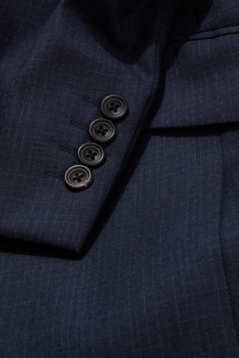 Chapman Suit - Navy Wool Micro Check