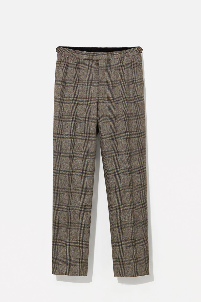 Chapman Suit - Dark Taupe Wool Flannel Price of Wales Check