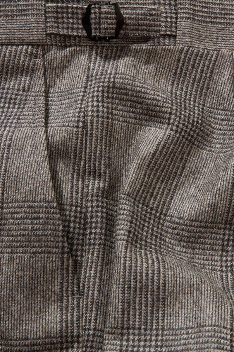 Chapman Suit - Dark Taupe Wool Flannel Price of Wales Check