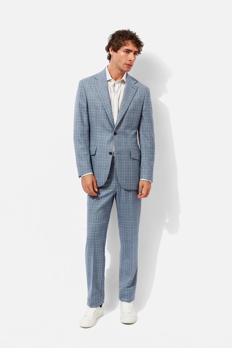 Chapman Suit - Blue Prince of Wales Check Wool