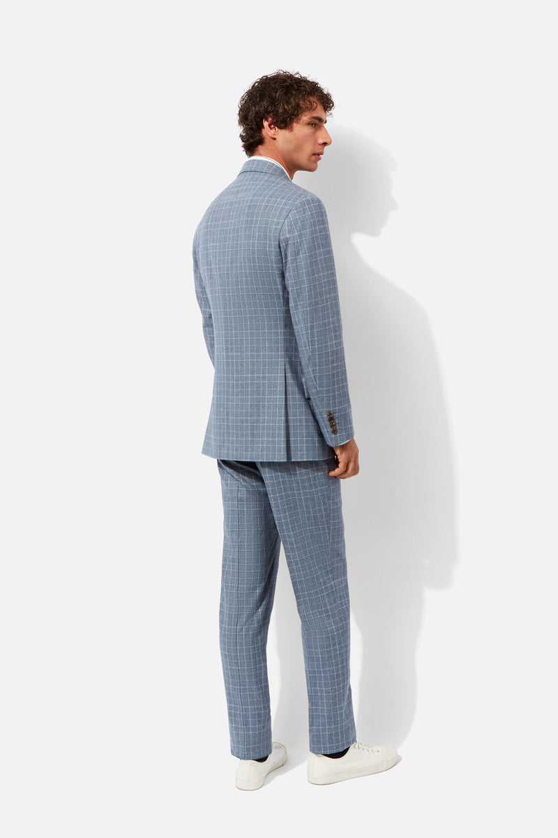 Chapman Suit - Blue Prince of Wales Check Wool