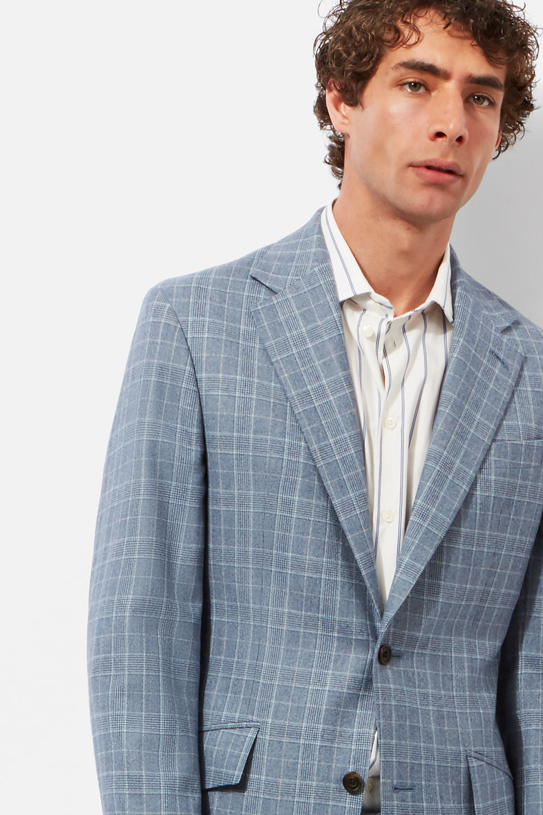 Chapman Suit - Blue Prince of Wales Check Wool