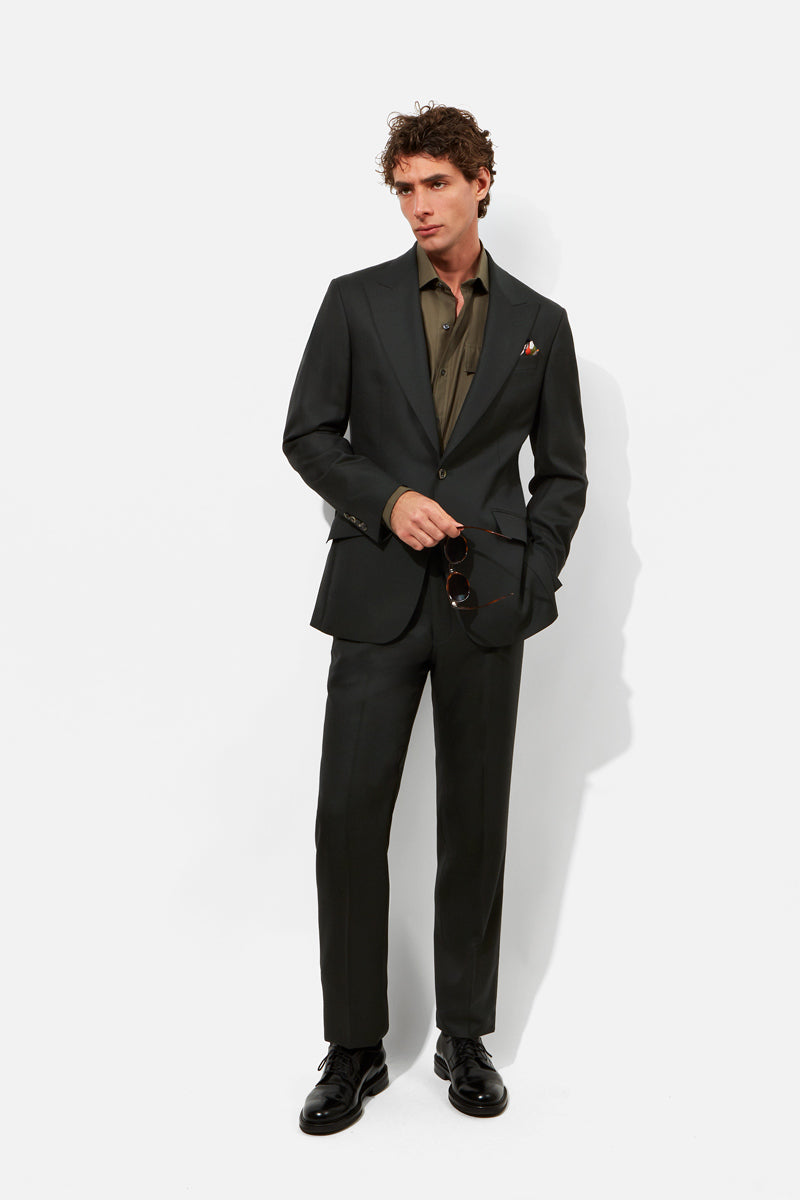 Chapman Suit - Dark Olive Wool Twill