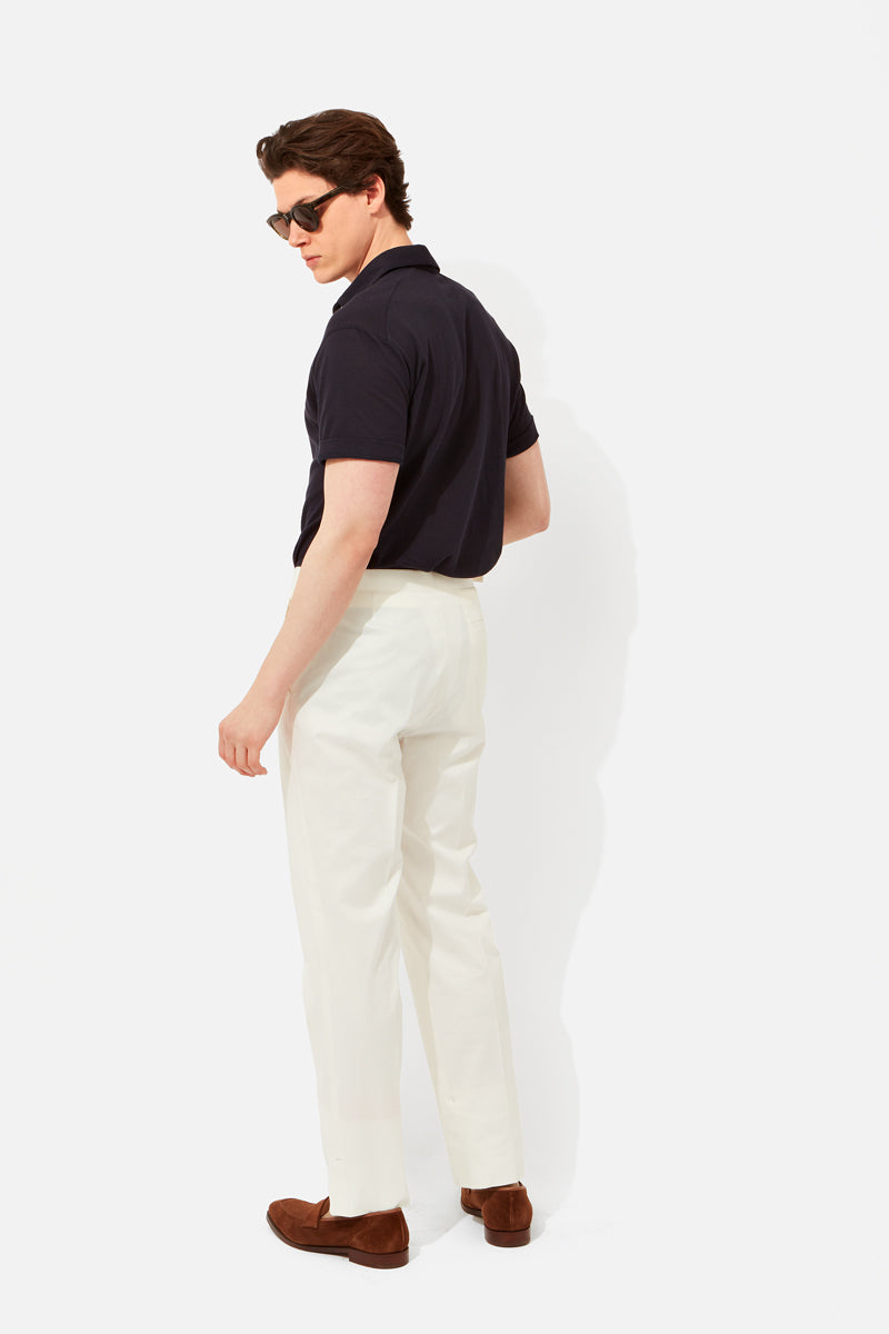 Panelled Cotton Twill Trousers | Dusty Pink | TOAST